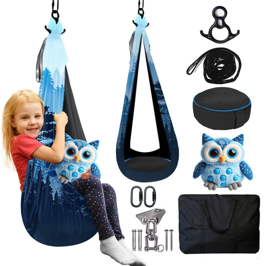 Sensory Swing for Kids & Adults Indoor & Outdoor for Calming Effect - Double Layered Soft Fabric